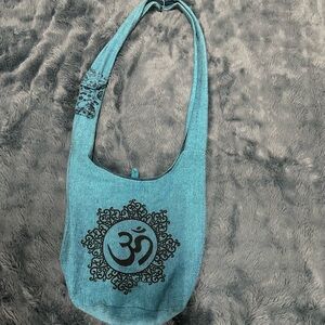 Turquoise OM Hemp Shoulder Bag - Boho Women’s Crossbody